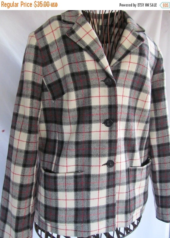 Womens Plaid Jacket Flannel Plaid School Girl  Ta… - image 1