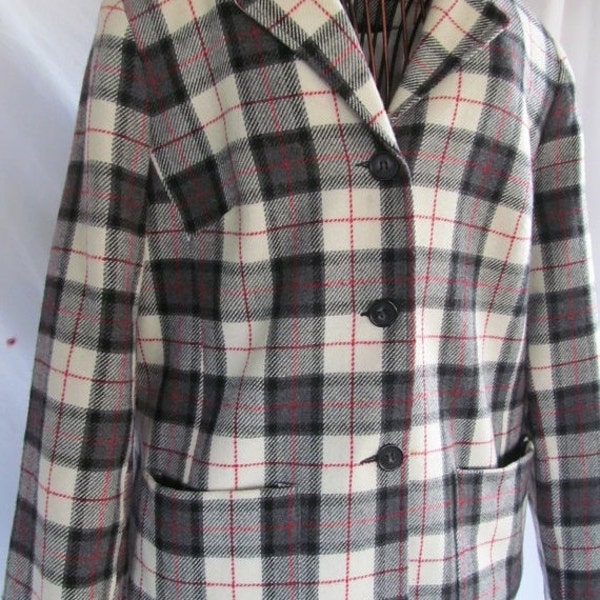 Womens Plaid Jacket Flannel Plaid School Girl  Tartan Blazer Womens Size 8 Boho Bohemian Steampunk Plaid Womens Blazer Plaid Clothes