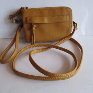 Bolso bandolera de cuero sintético Marrón Hilos universales Bolso bandolera Bolso boho Bolso clásico Mostaza amarillo marrón quemado Carmel Brown Monedero