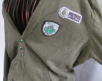 Lumberjack Wife Olive Green Hoodie Blouse The Loggers Old Lady Khaki Green Shirt Army Green Clothes