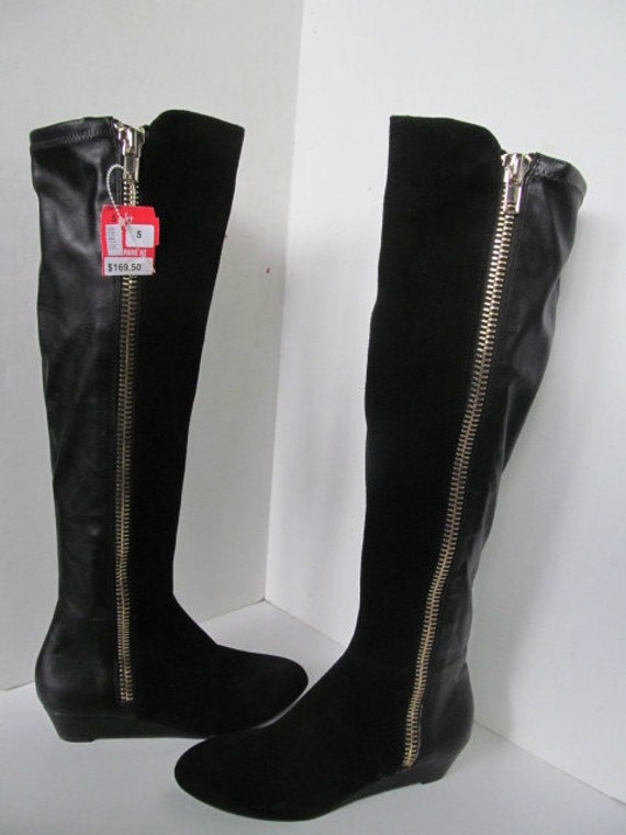 Rock Star New W/ Tags Black Leather Boots New Leat