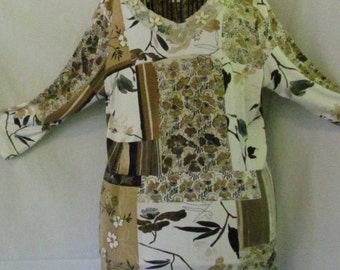 Coldwater Creek Blouse Long Slimming Tunic sz L Vintage Coldwater Creek Blouse Neutral Colors Sz Large Long Sleeve Blouse Hand Beaded Blouse