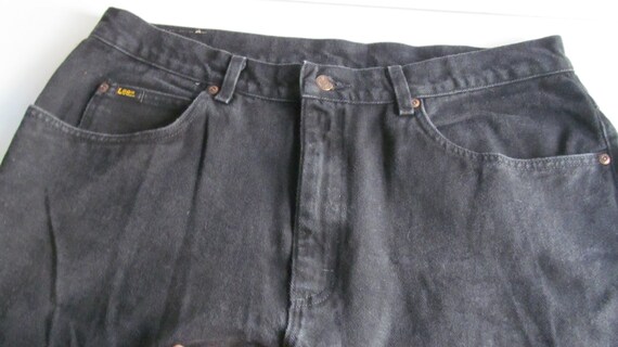 Vintage Lee Jeans 38x34 Mens Jeans Black Jeans Hi… - image 4