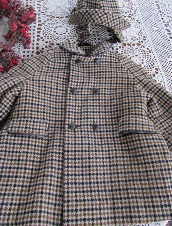 Darling Antique Childrens 2 pc Wool Plaid Jacket &