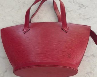 Louis Vuitton Saint Jaques Red Epi Leather Tote LV Red Handbags Red Epi Wallet Louis Vuitton Handbags LV Shoulder bags