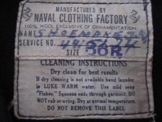 USA Navy Naval Clothing Factory Jacket Wool Jacke… - image 3