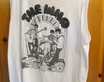 The Who Band T shirt Cut out slit womens 2x XXL Back Rock and Roll The Who Rock Music Roger Daltrey Keith Moon John Entwistle PeterTownshend