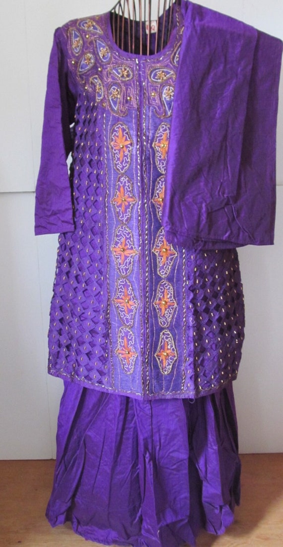 Purple Dress 3pc India Dress Elegant Traditional S