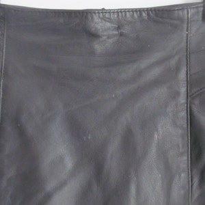 Black Leather Skirt 80s High Waist Skirt Fitting 80s Leather Skirt Size 6 High Waisted Skirt Black Leather Skirt image 2