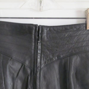 Black Leather Skirt 80s High Waist Skirt Fitting 80s Leather Skirt Size 6 High Waisted Skirt Black Leather Skirt image 4