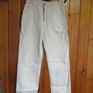 Vintage NWOT Carhartt Jeans Leather Patch Pocket sz 32x32 Vintage Carhartt Carpenter Pants Carhartt 14806 Utility Painter pants