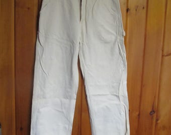 Vintage NWOT Carhartt Jeans Leather Patch Pocket sz 32x32 Vintage Carhartt Carpenter Pants Carhartt 14806 Utility Painter pants