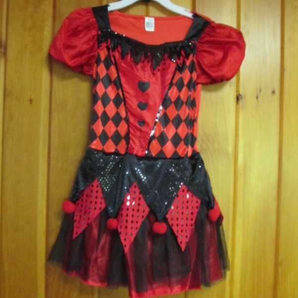 Girls Costume Dress Girls sz 10/12 L Dress up Dresses Queen of Hearts Mad Hatter Halloween Costume Girls size 10 Glittery dress Party dress