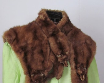 FUR COAT SALE Xtra Long 50" Roaring 20s Fashion 3 Mink Stole Scarf Roaring 20s Fashion Real Mink Pelt Fur Genuine Fur Shawl Genuine Fur Coat