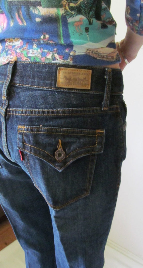 ladies low rise straight leg jeans