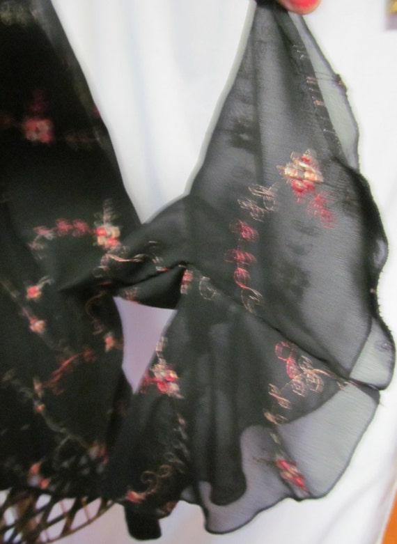 Sz Med Blouse Sheer Sexy Blouse Ruffle Cuff Woman… - image 5