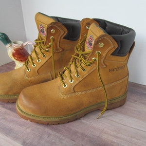 Vintage Mens Work Boots sz 8  Waterproof Boots Construction Boots Working Men Footwear Waterproof Outdoor Work Boots sz 8 Mens Hunting Boots