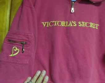 Y2K Drop Shoulder Love Pink VICTORIA'S SECRET Spell Out Sweatshirt