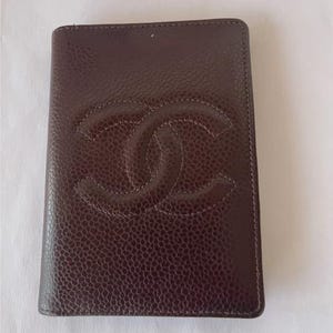 Authentic Chanel wallet Timeless Classic Brown CC Caviar Leather Card Holder Wallet CC leather wallet vintage chanel wallets