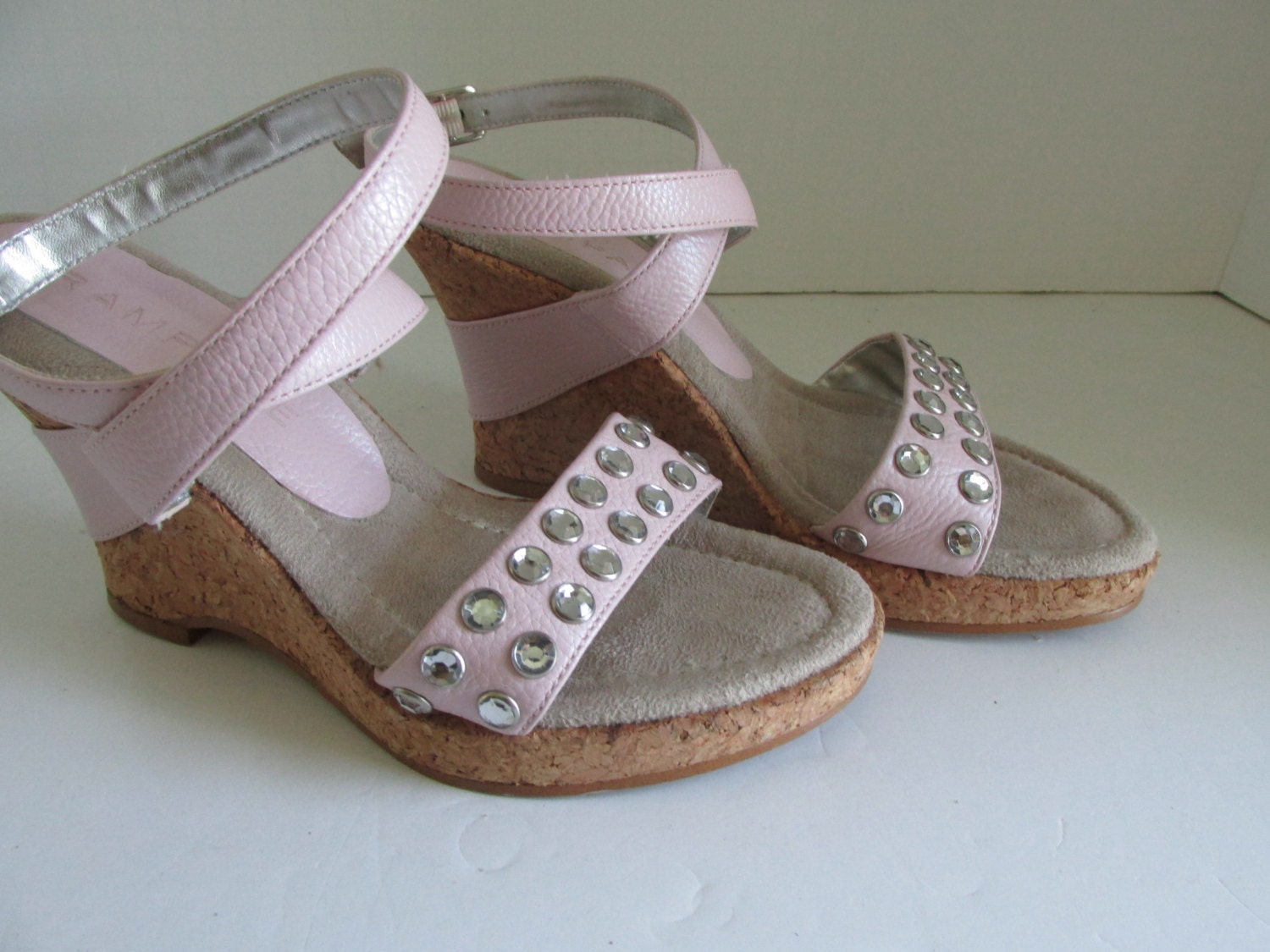 light pink wedge sandals