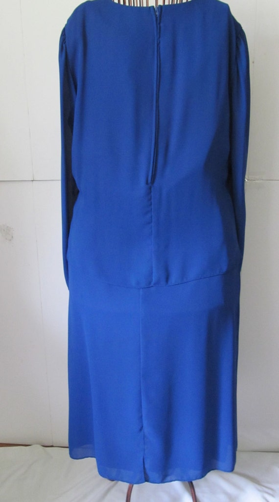 Ruche Dresses Royal Blue Dress sz 12 14 Mother of… - image 2