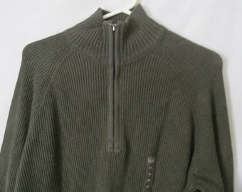 Vintage NWT Mens Sweater Polo Jeans Green Sweater Mens sz Medium 100% Cotton Sweater Forest Green Sweater Mens sz M Clothing Gift for Him