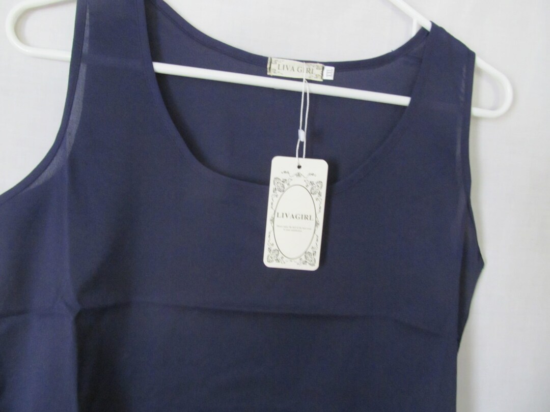 Womens 2XL Navy Blue Tank Tops XXL sz Womens Blue Blouse Tops Etsy España
