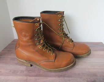 Vintage Mens Chippewa Boots Sz 8 Work Boots Sz 8 Leather - Etsy