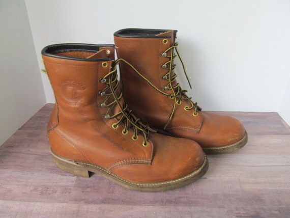 Hen is genoeg uitsterven Vintage Mens Chippewa Boots Sz 8 Work Boots Sz 8 Leather - Etsy