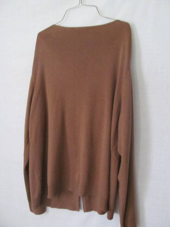 Coldwater Creek Brown Cardigan Sweater sz XL Vint… - image 2