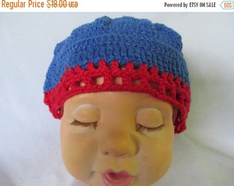 Winter hats Blue Red Baby Tam Hat Vibrant and Bright Beanie Hat Newborn Toddler Crochet Hat Childrens Crochet Hat Bohemian Baby Hats Slouchy