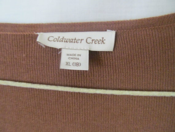 Coldwater Creek Brown Cardigan Sweater sz XL Vint… - image 4