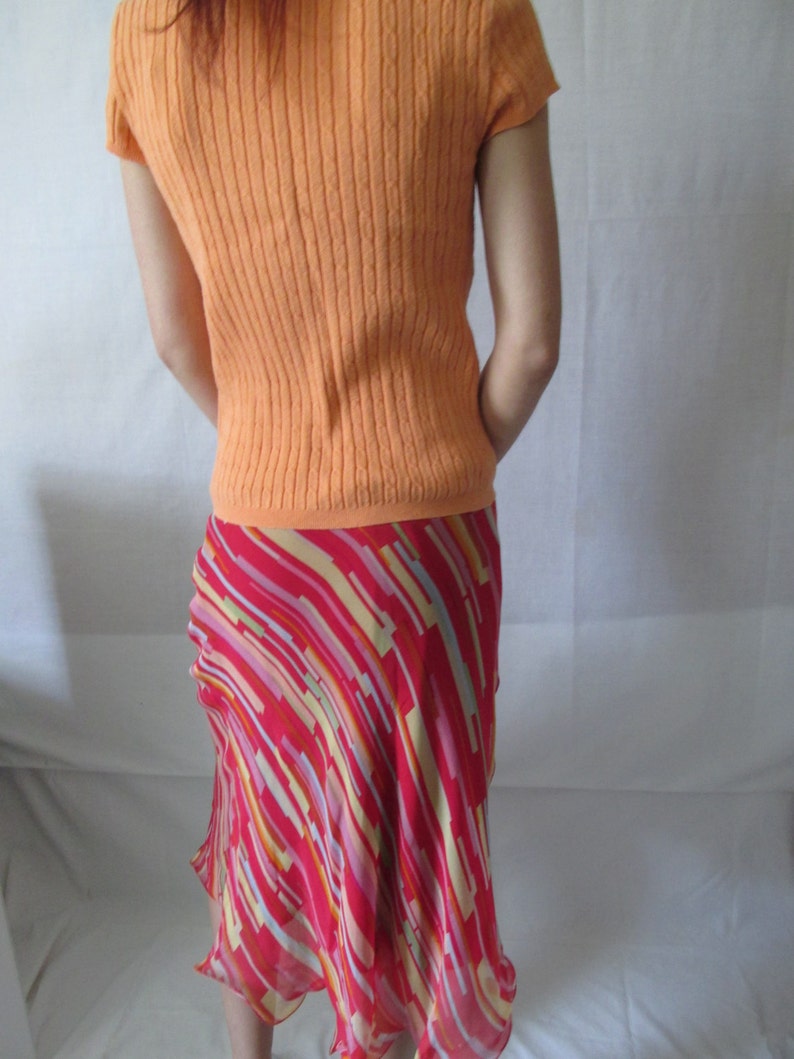 Peach Blouse sz M Short Sleeve Lt Orange Blouse Size M womens Express Blouse sz M blouse Peach Tops Trending Spring clothing Spring Apparel