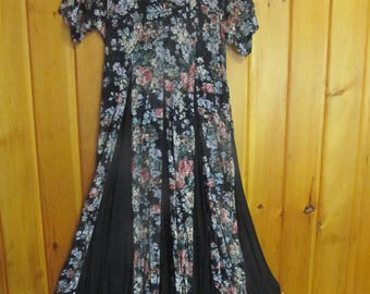 Navy Blue Lace Dress Size Short sleeve Dresses Navy Floral dresses sz L Lace Long Dress