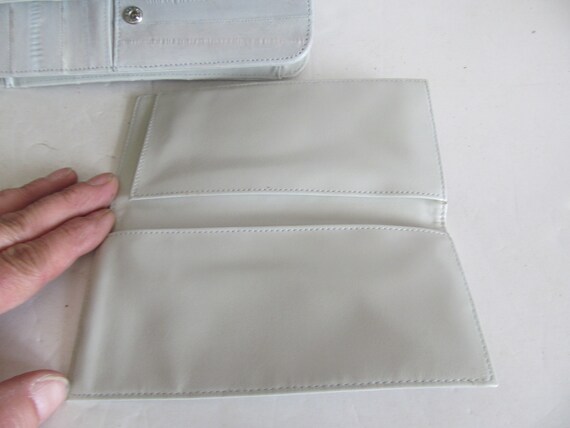 Eel Skin Purse Gray Leather Clutch Handbag Design… - image 6