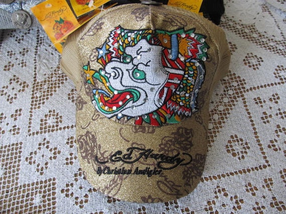 VTG Dragon Tattoo Ed Hardy Trucker Hat Vintage Ed… - image 5