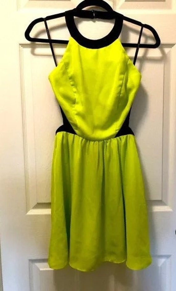 Neon Green Dress sz Small NWT Rampage Neon Cutout 