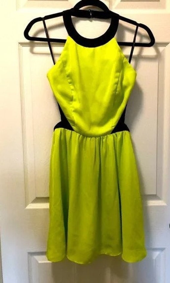 neon green cut out dress Neon Green Cut Out Long Dress