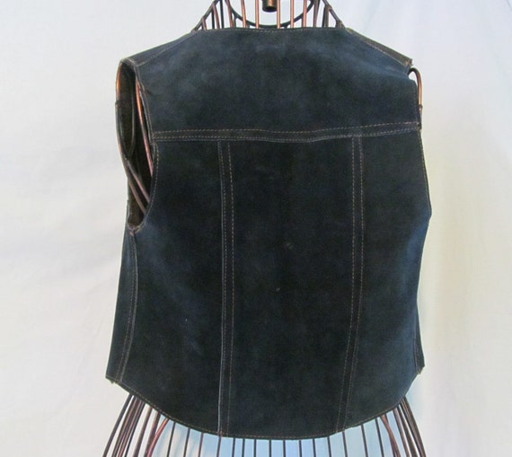 1960s Bohemian Hippie Vest 60s Suede Leather Vest… - image 4