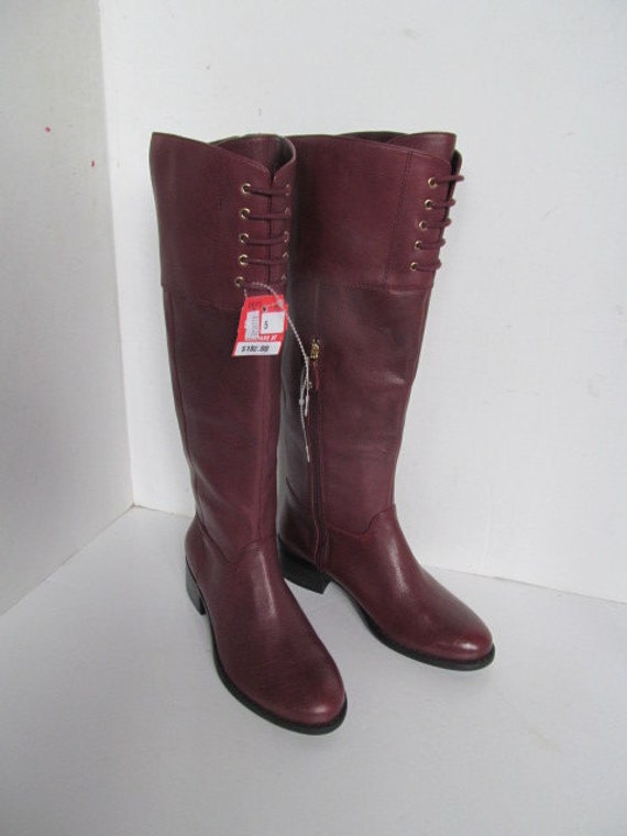 NWT Leather Riding Boots Sz New With Tag Leather Boots Burgundy