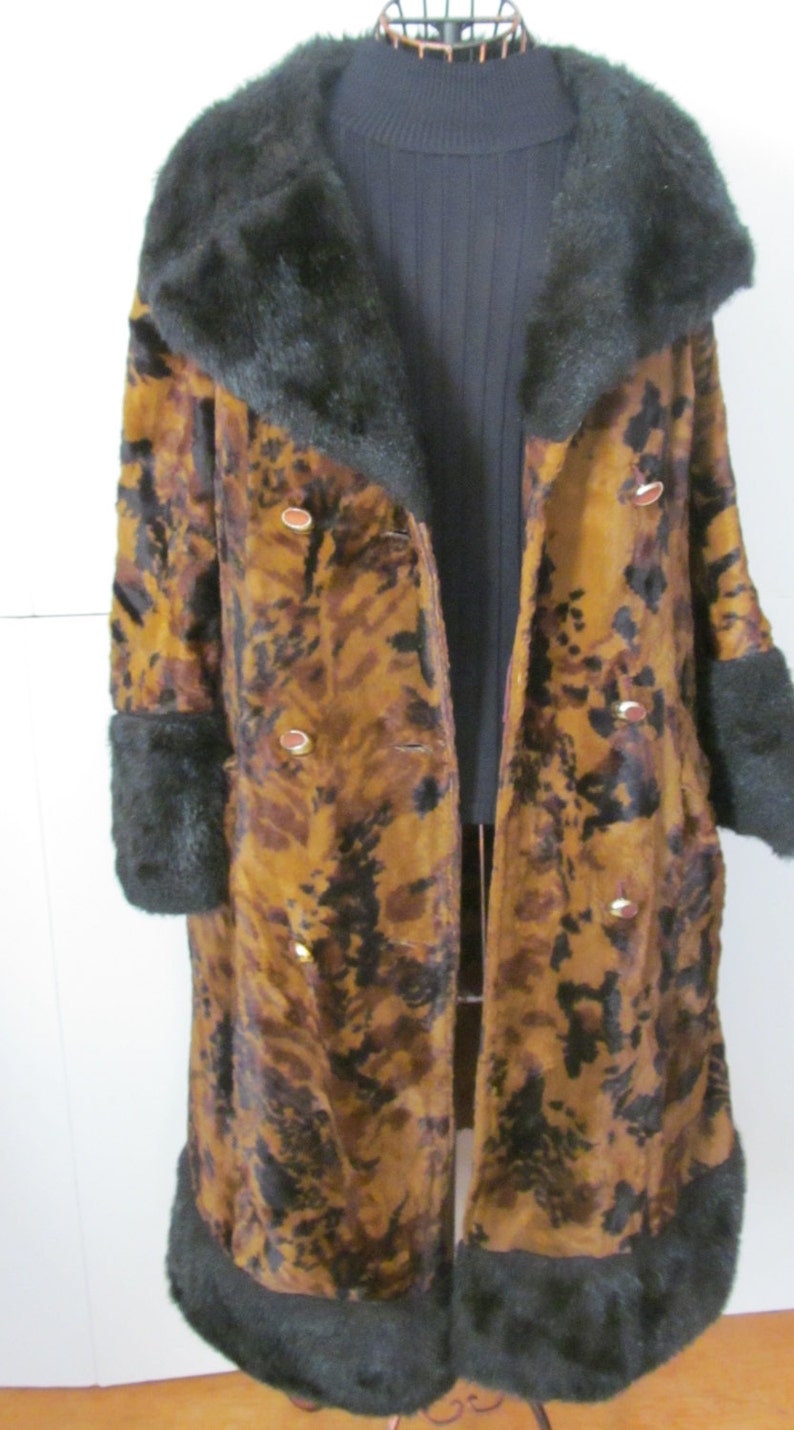 1920s 30s Glamorous Faux Fur Flapper Long Jacket Sz L XL Faux - Etsy