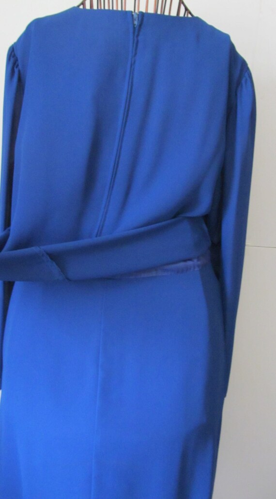 Ruche Dresses Royal Blue Dress sz 12 14 Mother of… - image 4