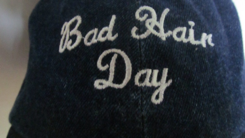 Blue Jean Bad Hair Day Hat Baseball Cap Joke Hairdresser Hat Jean Baseball Hat Dungaree Hat Wowens Ball Caps cosmetologist gifts for Hairdresser