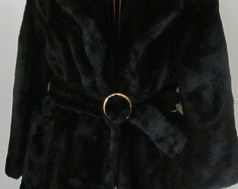 1920s 30s Jacket Black Teddy Bear Coat Union Made Clothing Black Faux Fur Coat Vegan Fur Jacket Art Deco Faux Jacket 1930s clothing props