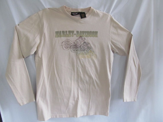 Embroidered Harley Davidson Shirt sz L Long Sleev… - image 3