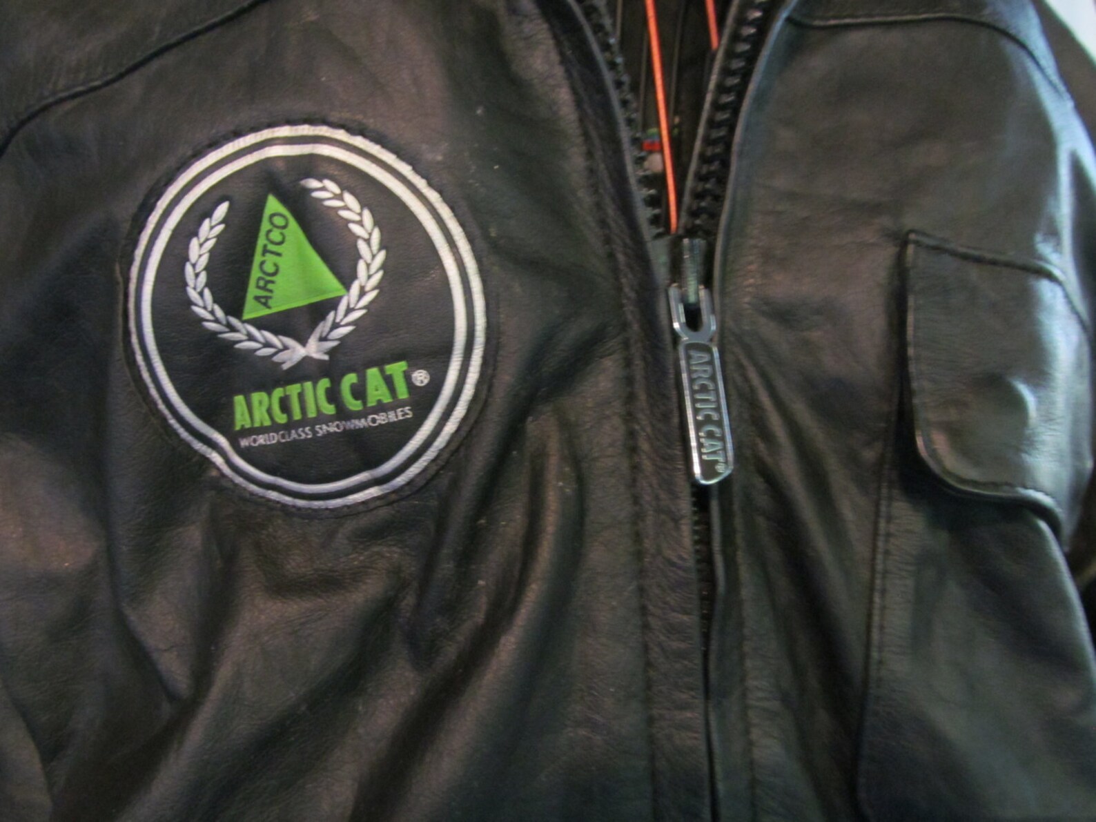 Vintage Arctic Cat Leather Jacket Men Size Small Snowmobile Etsy