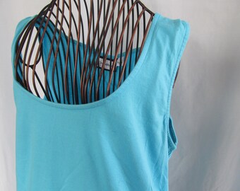Teal Blue Tank Top Women sz L Croft & Barrow Blouse Teal Tank Top India Blouse Blue Sleeveless Blouse Teal clothes