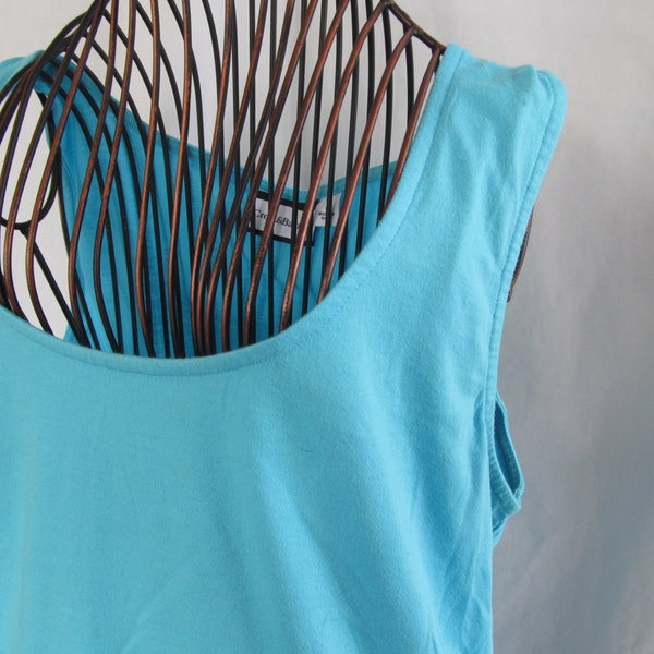 Teal Blue Tank Top Women sz L Croft & Barrow Blouse Teal Tank Top India Blouse Blue Sleeveless Blouse Teal clothes