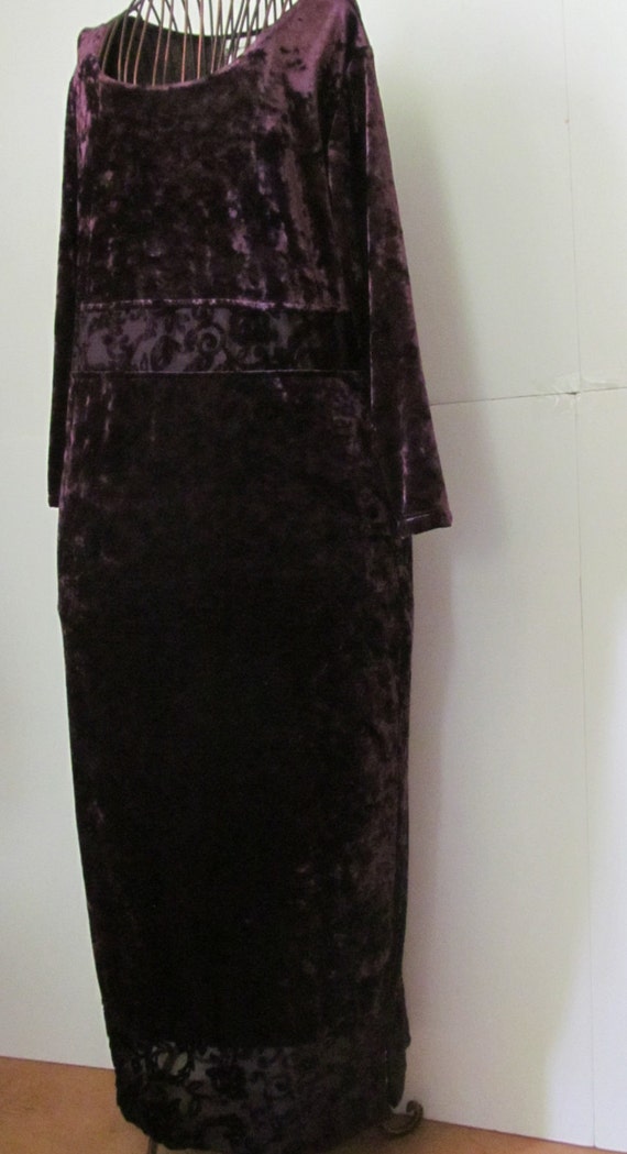 Velvet Dress Beautiful Bohemian Maxi Dress Purple… - image 1