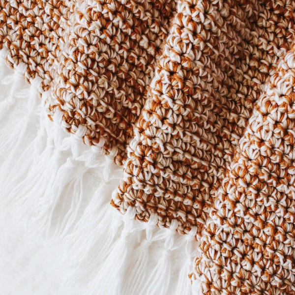 CROCHET PATTERN & tutorial ⊹ Quick and Easy Chunky Crochet Blanket, Beginner Friendly ⊹ { The Mabel Blanket } PDF digital download